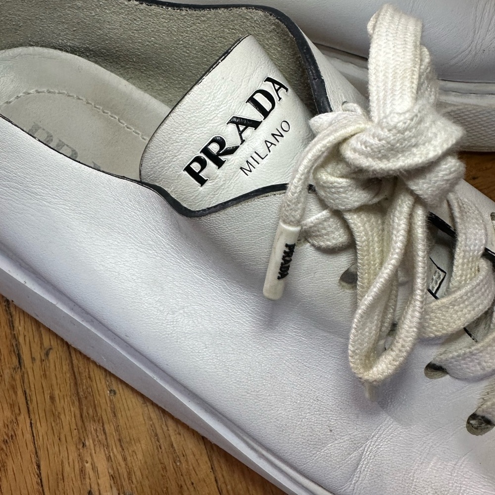 SOLD! Prada leather platform sneakers White 40 - Picture 6 of 13